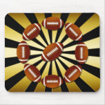 GOLD AND BLACK RETRO FOOTBALLS mousepads