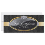 GOLD AND BLACK SALON GIFT CERTIFICATE rack cards