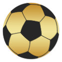 GOLD AND BLACK SOCCER BALL stickers