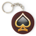 GOLD AND BLACK SPADE keychains