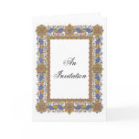 Gold and Blue Elegant Custom Invitation