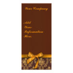 Gold and Brown Damask Rack Card