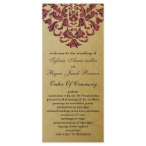 gold and pink Wedding program
