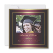 Gold and Red Graduation Invitation