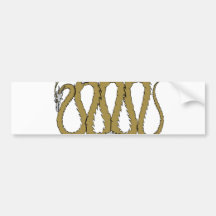 Gold and Silver Dragon Plate Bumper Sticker
