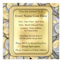 Gold and Silver Yin and Yang Custom Invitations