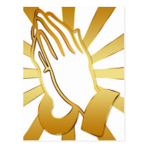 GOLD AND WHITE PRAYING HANDS POSTCARDS