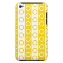 Gold and White Stripes and Polka Dots iPod Case-Mate Cases