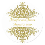 Gold and White wedding sticker