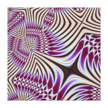 Gold and Wine Geometric Stretched Canvas Print