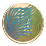 Gold Art Deco Peacock Envelope Seal Set 1104 stickers