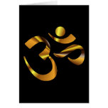 Gold Aum Greeting Cards