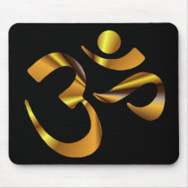 Gold Aum Mouse Pad