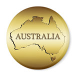 GOLD AUSTRALIA FRIDGE MAGNETS