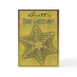 Gold Bar Mitzvah / Star of David Greeting Cards