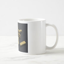 Gold bars in bulk on a black background coffee mug