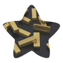 Gold bars in bulk on a black background stickers