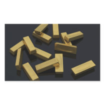 Gold bars in bulk on a black background rectangular sticker