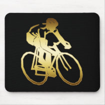 GOLD BIKE RIDER MOUSEPAD