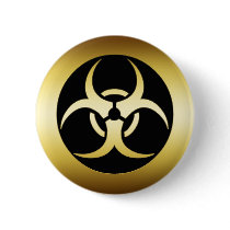 GOLD BIO-HARZARD SYMBOL PIN