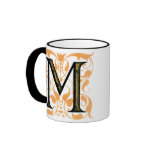 Gold & Black Floral 'M' - Mug