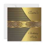 Gold Black Leopard Invite 50th Birthday Party invitations