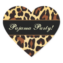 Gold Black Leopard Pajama Party Stickers