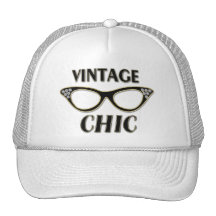 Gold & Black Retro Glasses Vintage Chic Bling Trucker Hat