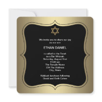 Gold Black Star of David Bar Mitzvah