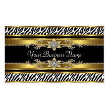 Gold Black Zebra Business Cards