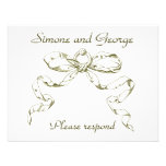 Gold Bow Swag RSVP Wedding Response Cards Personalized Invites