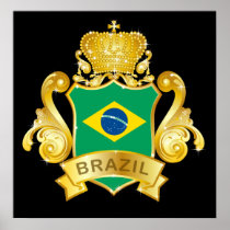 Gold Brazil Poster
