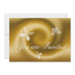 Gold Butterflies Invitation Card