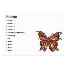GOLD BUTTERFLY IN BLUE AND WHITE BUSINESS CARD TEMPLATES