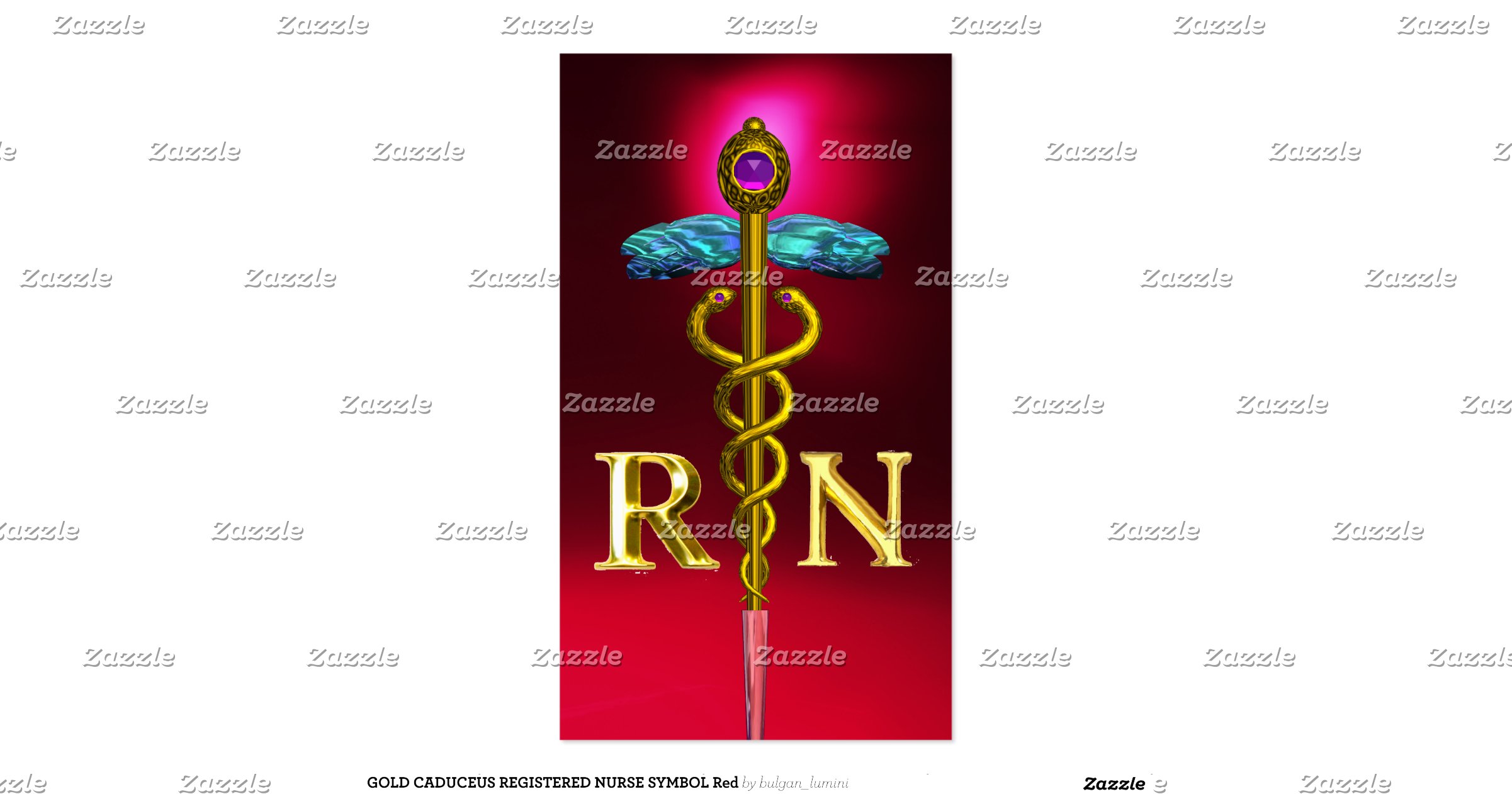 GOLD CADUCEUS REGISTERED NURSE SYMBOL Red Pack Of Standard ...
Red Nursing Caduceus