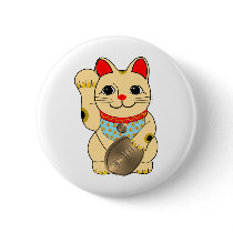 Gold Cat Pinback Buttons