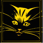 Gold Cat Face Photo Cut Out