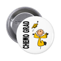Gold CHEMO GRAD 1 (Childhood Cancer) Pinback Button