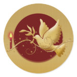 Gold Christmas dove of peace christian event stick stickers