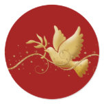 Gold Christmas dove of peace christian event stick stickers