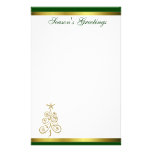 Gold Christmas Tree Holiday Stationery