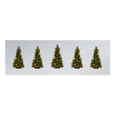 Gold Christmas Tree Slim Gift Tag Business Cards by HolidayFun