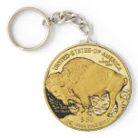 Gold Coin Keychain