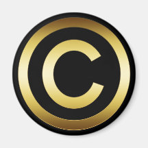 GOLD COPYRIGHT SYMBOL FRIDGE MAGNET