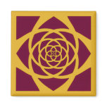 Gold Cranberry Mandala magnets