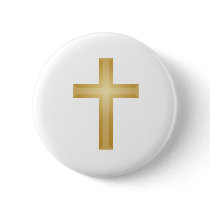 Gold Cross/Easter Pinback Button