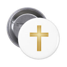 Gold Cross/Easter Pinback Button