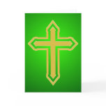 Gold Cross Green backgound cards