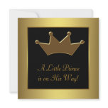 Gold Crown Prince Baby Boy Shower invitations