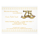 Gold Damask 75th Anniversary Celebration Invite